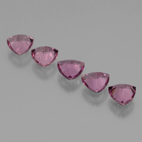 Pedras preciosas de granada rodolita rosa natural de 2,69 ct, trillion, VS