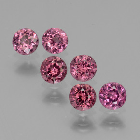 Pedras preciosas de Rodolita Granada rosa rosa natural de  ct, Corte Redondo, VS