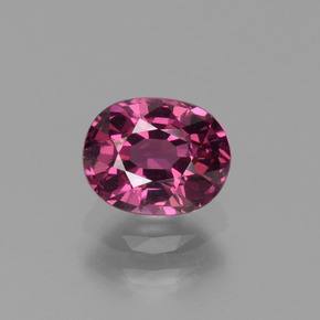 Granada rodolita rosa natural 1,10ct, corte oval, VVS-VS