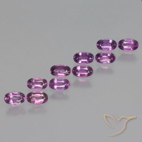 Pedras preciosas de rodolita granada Roxo rosado natural de 2.94 ct, oval, VS
