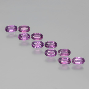Pedras preciosas de granada rodolita roxo natural de 2,77 ct, corte oval, VS