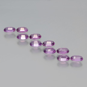 Pedras preciosas de granada rodolita roxo natural de 2,77 ct, corte oval, VS