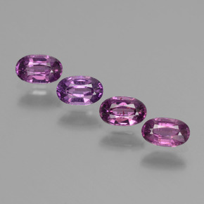 Pedras preciosas de granada rodolita roxo natural de 1,54 ct, corte oval, VS