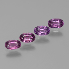 Pedras preciosas de granada rodolita roxo natural de 1,54 ct, corte oval, VS