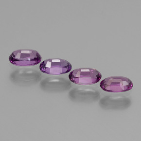 Pedras preciosas de granada rodolita roxo natural de 1,54 ct, corte oval, VS