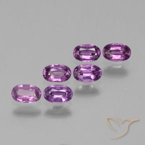 Pedras preciosas de rodolita granada roxo médio natural de 2.42 ct, oval, VS