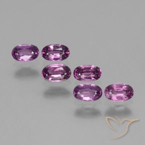 Pedras preciosas de rodolita granada Malva Roxo Escuro natural de 1.97 ct, oval, VS