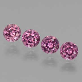 Pedras preciosas de granada rodolita rosa natural de  ct, corte redondo, VVS-VS
