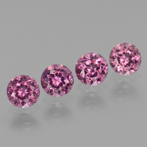 Pedras preciosas de granada rodolita rosa natural de  ct, corte redondo, VVS-VS
