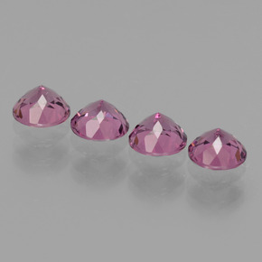 Pedras preciosas de granada rodolita rosa natural de  ct, corte redondo, VVS-VS