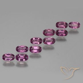 Pedras preciosas de rodolita granada roxo médio natural de 3.18 ct, oval, VS