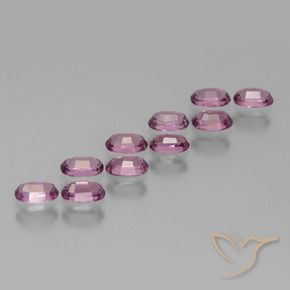 Pedras preciosas de rodolita granada roxo médio natural de 3.39 ct, oval, VS