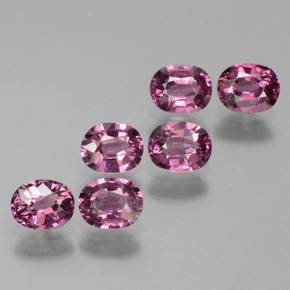 Pedras preciosas de granada rodolita rosa natural de  ct, corte oval, VS