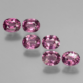 Pedras preciosas de granada rodolita rosa natural de  ct, corte oval, VS