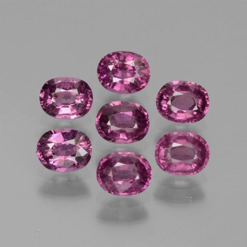 Pedras preciosas de granada rodolita roxo natural de 3,56 ct, corte oval, VS