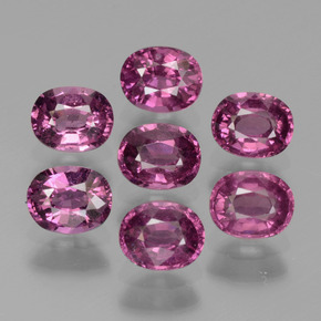 Pedras preciosas de granada rodolita roxo natural de 3,56 ct, corte oval, VS
