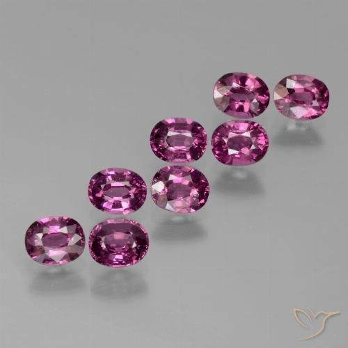 4.13ctw Natural roxo médio rodolita granada, oval, VS