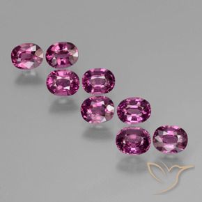 Pedras preciosas de rodolita granada roxo médio natural de 4.13 ct, oval, VS