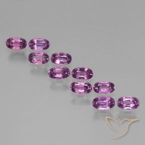 Pedras preciosas de rodolita granada roxo médio natural de 3.54 ct, oval, VS