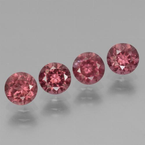 Pedras preciosas de granada rodolita rosa natural de 2,65 ct, corte redondo, VS