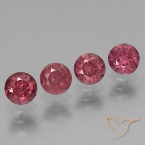 Pedras preciosas de rodolita granada roxo avermelhado natural de 2.22 ct, Redondo, VS