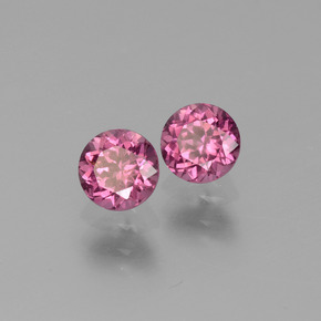 Pedras preciosas de Rodolita Granada rosa rosa natural de 1.10 ct, Corte Redondo, VS