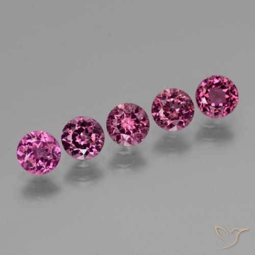 Pedras preciosas de rodolita granada Profundo Magenta-Rosa natural de 2.61 ct, Redondo, VS