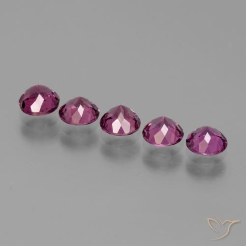 Pedras preciosas de rodolita granada Profundo Magenta-Rosa natural de 2.61 ct, Redondo, VS