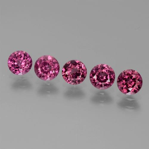 Pedras preciosas de granada rodolita vermelho natural de 2,49 ct, corte redondo, VS