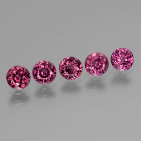 Pedras preciosas de granada rodolita vermelho natural de 2,49 ct, corte redondo, VS