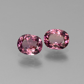 Pedras preciosas de granada rodolita rosa natural de  ct, corte oval, VS