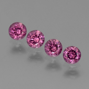 Pedras preciosas de granada rodolita rosa natural de  ct, corte redondo, VS