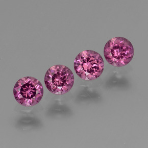Pedras preciosas de granada rodolita rosa natural de  ct, corte redondo, VS