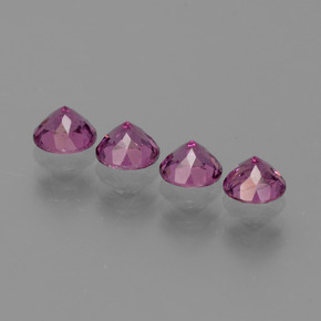 Pedras preciosas de granada rodolita rosa natural de  ct, corte redondo, VS