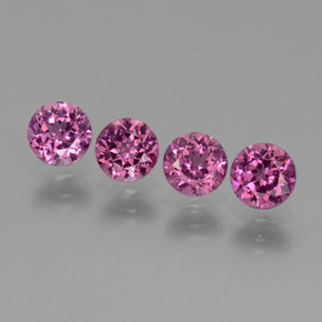 Pedras preciosas de granada rodolita rosa natural de 2,02 ct, corte redondo, VS