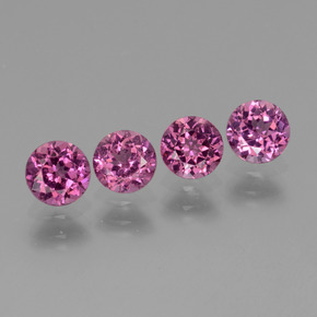 Pedras preciosas de granada rodolita rosa natural de 2,02 ct, corte redondo, VS