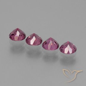 Pedras preciosas de Granada Rodolita roxo médio natural de 2,12 ct, Corte Redondo, VS