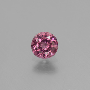 Granada rodolita rosa natural 0,74ct, corte redondo, VS
