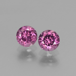 Pedras preciosas de Rodolita Granada rosa rosa natural de 1.42 ct, Corte Redondo, VS-SI
