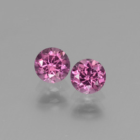 Pedras preciosas de granada rodolita rosa natural de  ct, corte redondo, VS