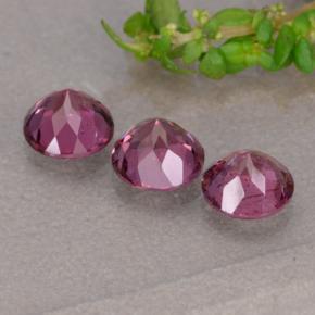 Pedras preciosas de granada rodolita roxo natural de 1,90 ct, corte redondo, VS