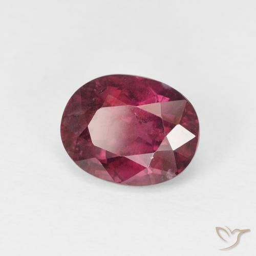 Granada rodolita roxo médio natural 2,54ct, corte oval, VS-SI