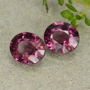 Pedras preciosas de Rodolita Granada Rosa Arroxeado natural de 3.31 ct, Corte Oval, VVS-VS