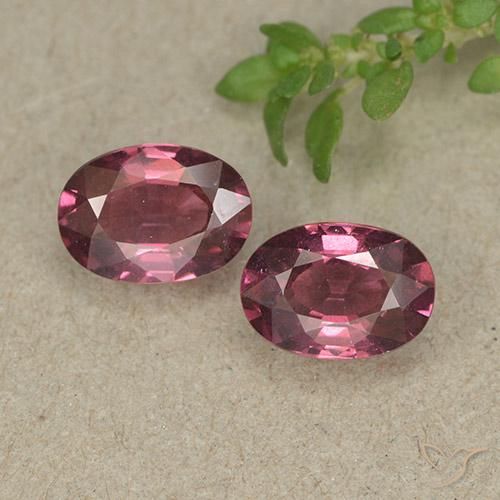 Pedras preciosas de granada rodolita vermelho natural de 1,93 ct, corte oval, VVS-VS