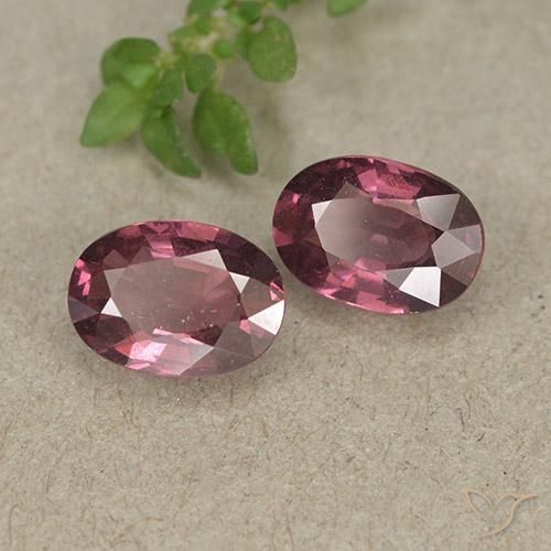Pedras preciosas de granada rodolita vermelho natural de 1,93 ct, corte oval, VVS-VS