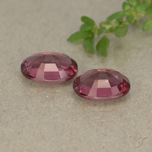 Pedras preciosas de granada rodolita vermelho natural de 1,93 ct, corte oval, VVS-VS