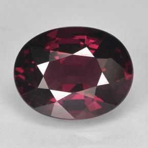 Rodolita Granada framboesa vermelha Natural 5.41ct, Corte Oval, VS