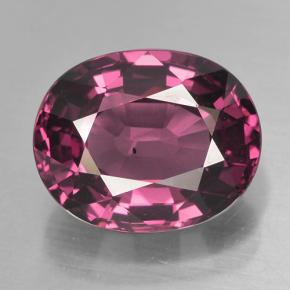 Granada rodolita vermelho natural 4,76ct, corte oval, VS
