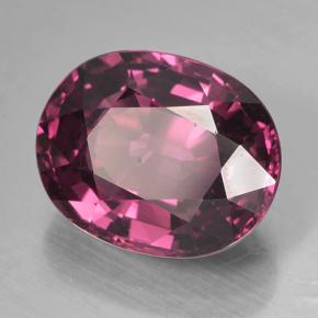 Granada rodolita vermelho natural 4,76ct, corte oval, VS