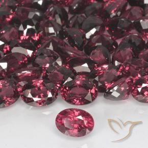 rodolita granada Vermelho escuro Natural 1.24ct, oval, VVS-VS